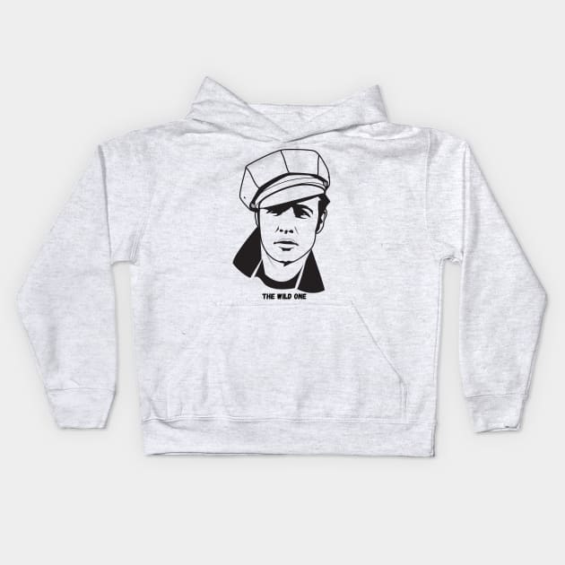 Marlon Brando - The Wild One Kids Hoodie by equiliser